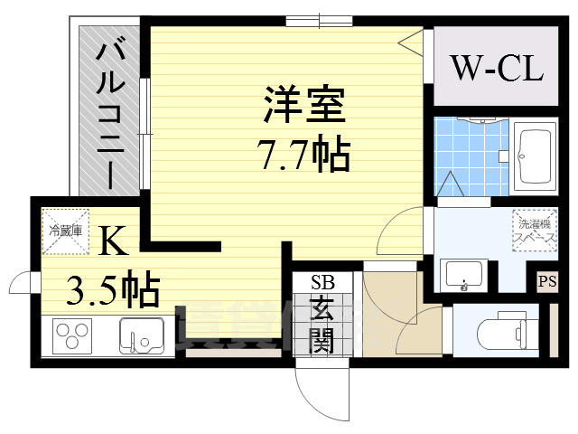 高槻市栄町のアパートの間取り