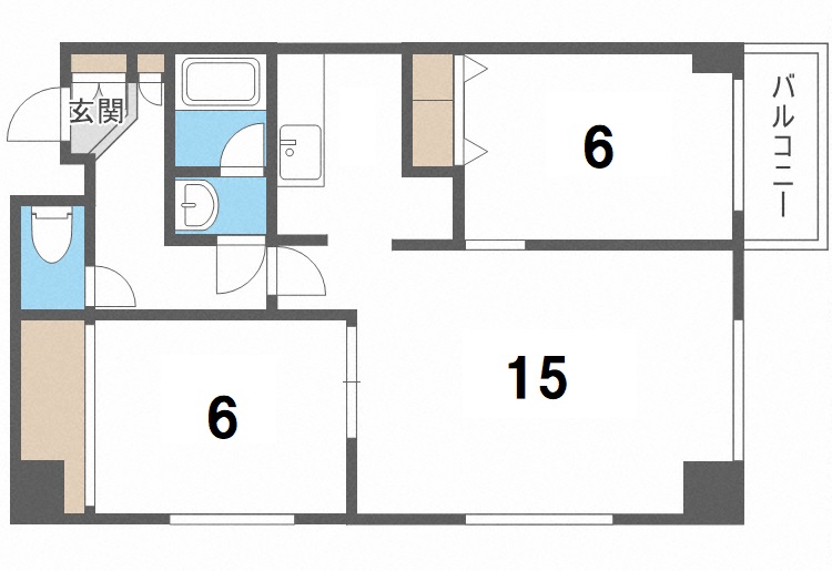 【札幌市北区北二十三条西のマンションの間取り】