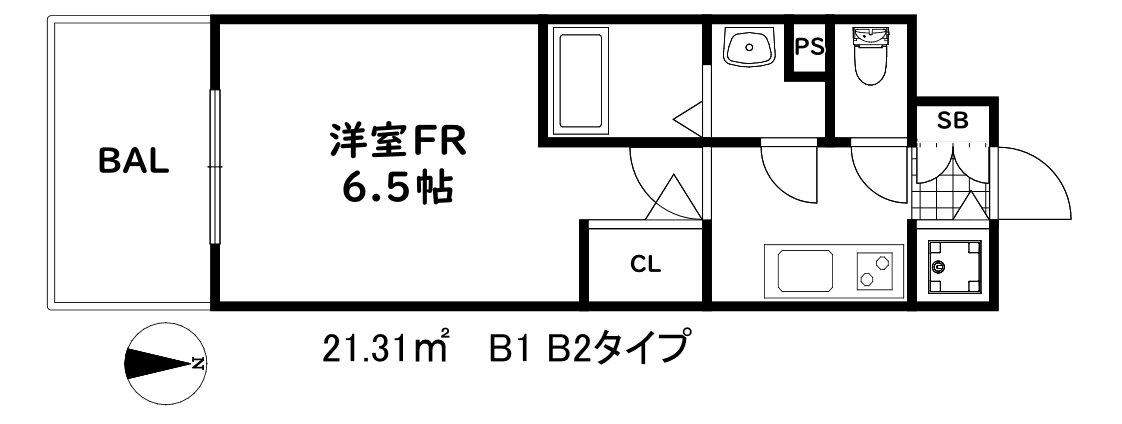 エスリード神戸兵庫駅ミッドポートの間取り