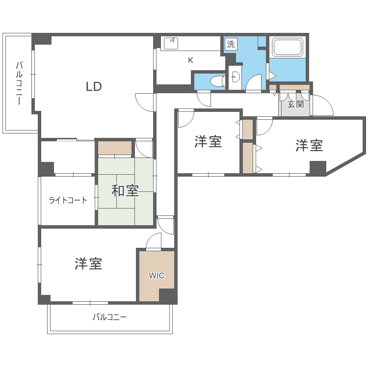 パークヒルズ南１０条の間取り