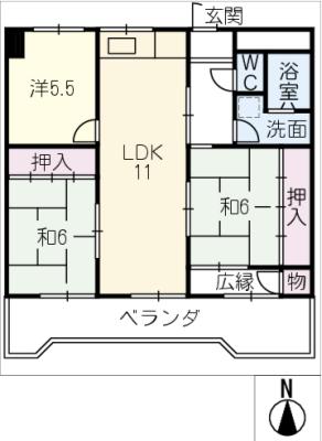 戸塚マンション　Ｆ棟　５０３の間取り