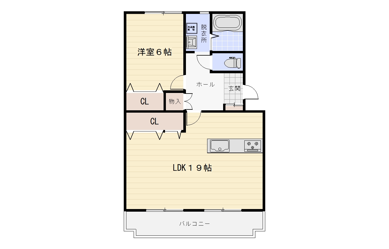 八尾市高安町南のマンションの間取り