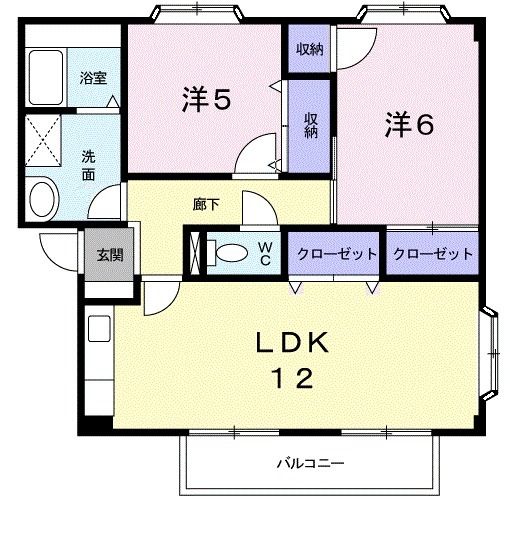 プランタン長谷部Ｂの間取り