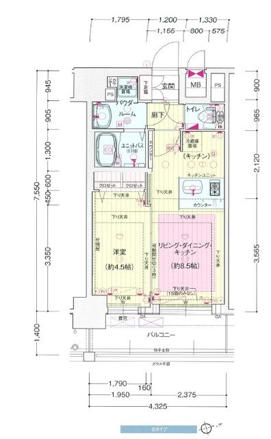 プレサンス新大阪ザ・シティの間取り