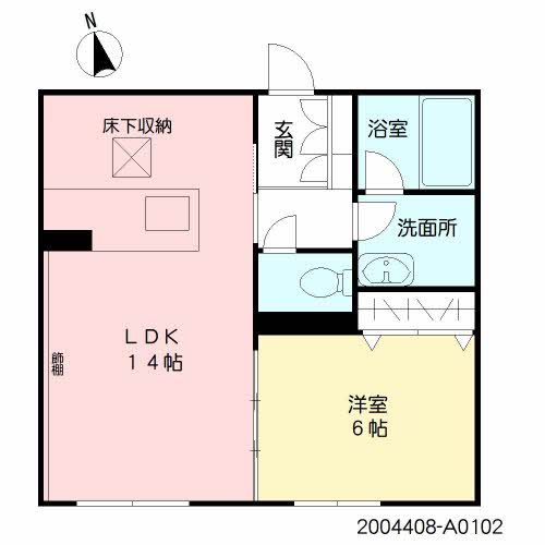 熊本市東区下江津のアパートの間取り