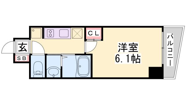 エステムコート神戸元町IIブリーズの間取り
