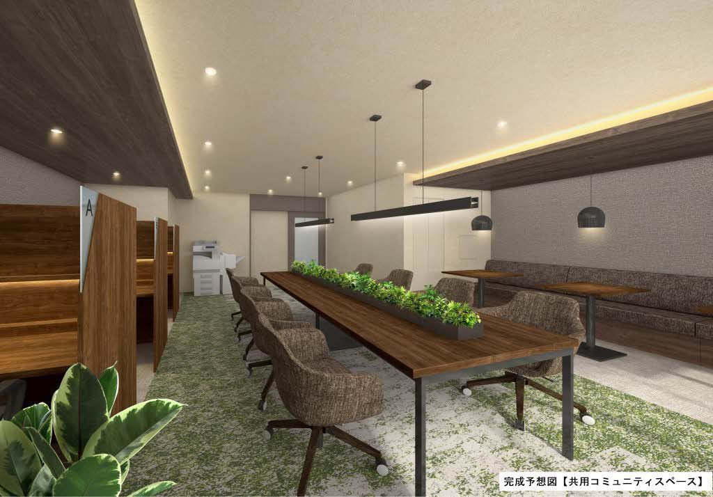 建物外観　完成予想図（共用コミュニティスペース）
