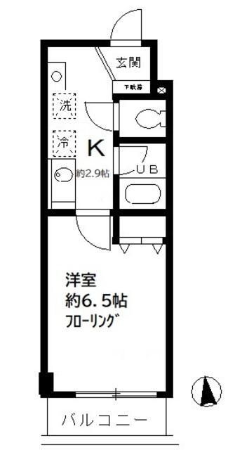 京成本線 市川真間駅 徒歩5分 6階建 築21年の間取り写真