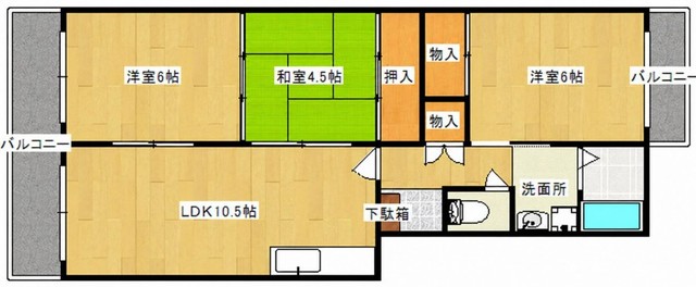 大産香椎マンションの間取り写真