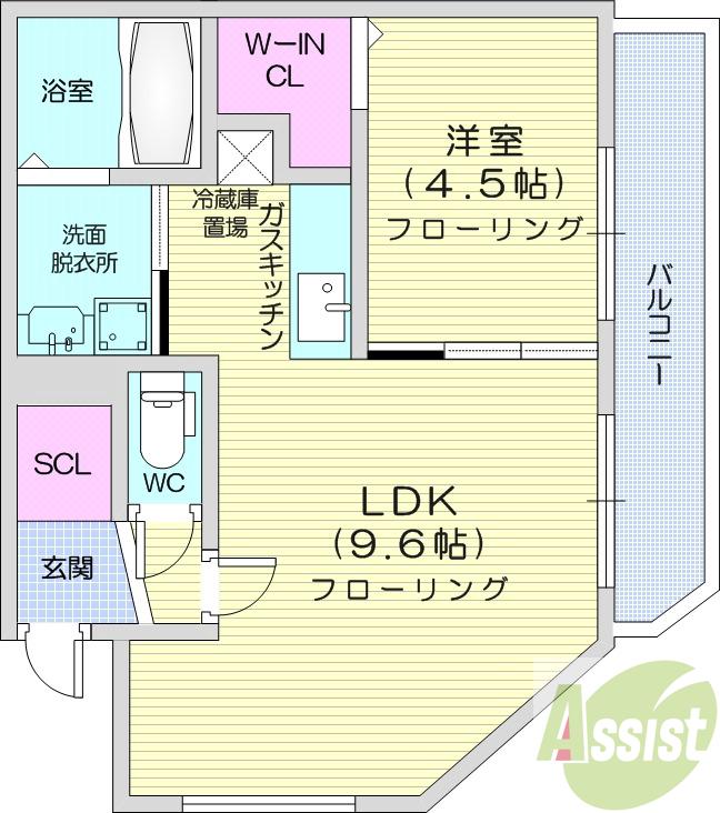 地下鉄南北線 麻生駅 徒歩6分 4階建 築16年の間取り写真
