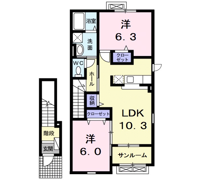 アヴァンセＢの間取り