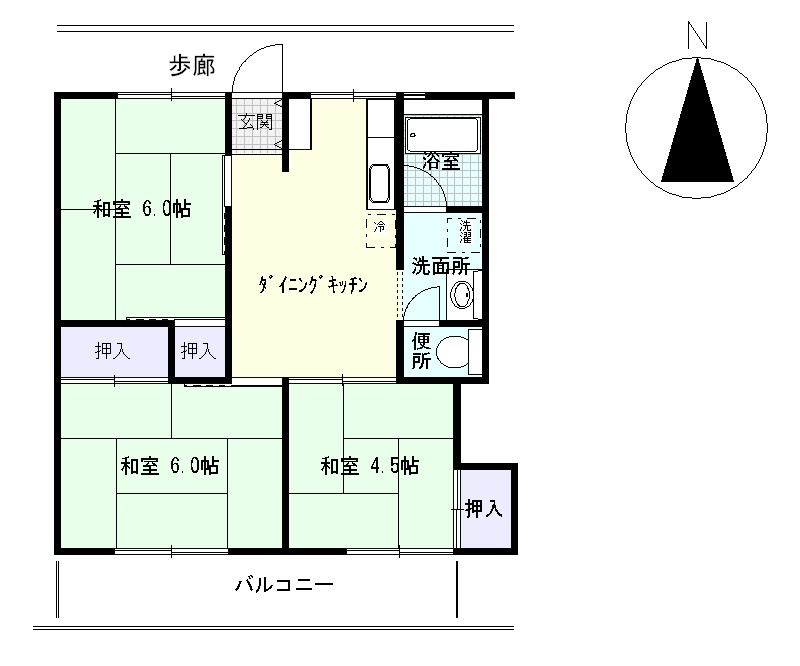 広島市安佐北区口田南のマンションの間取り