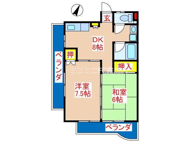 霧島市国分下井のマンションの間取り