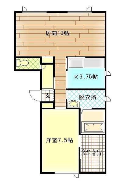 【旭川市神楽五条のアパートの間取り】