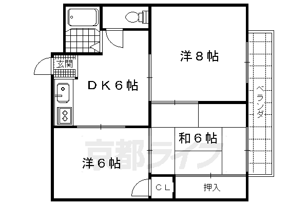 チュリス宇多野の間取り