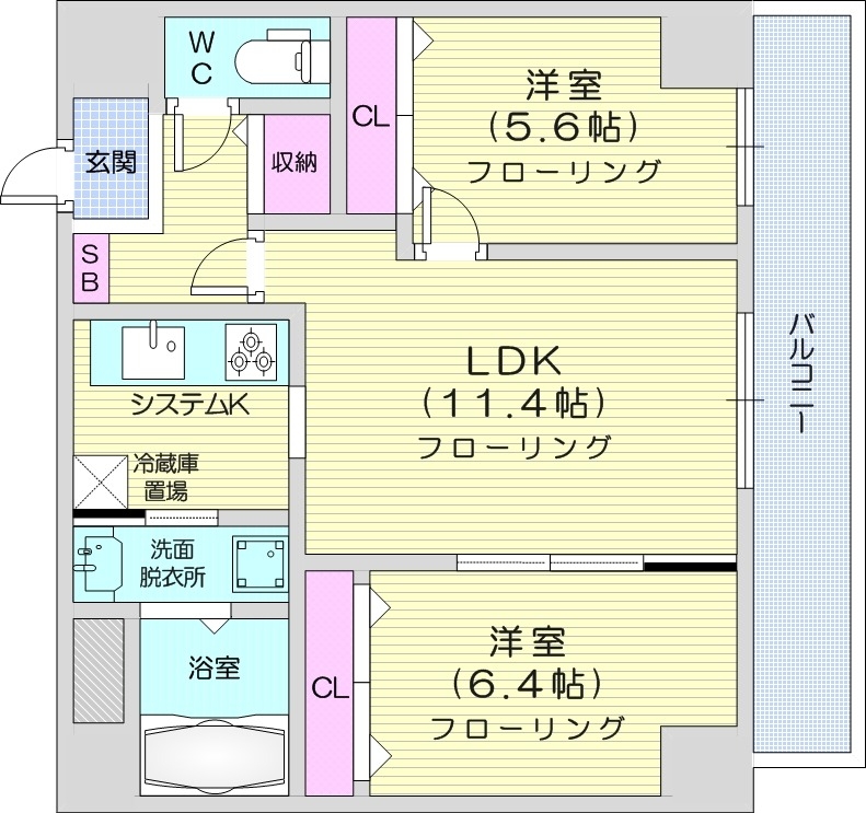 グレイスコート桑園の間取り