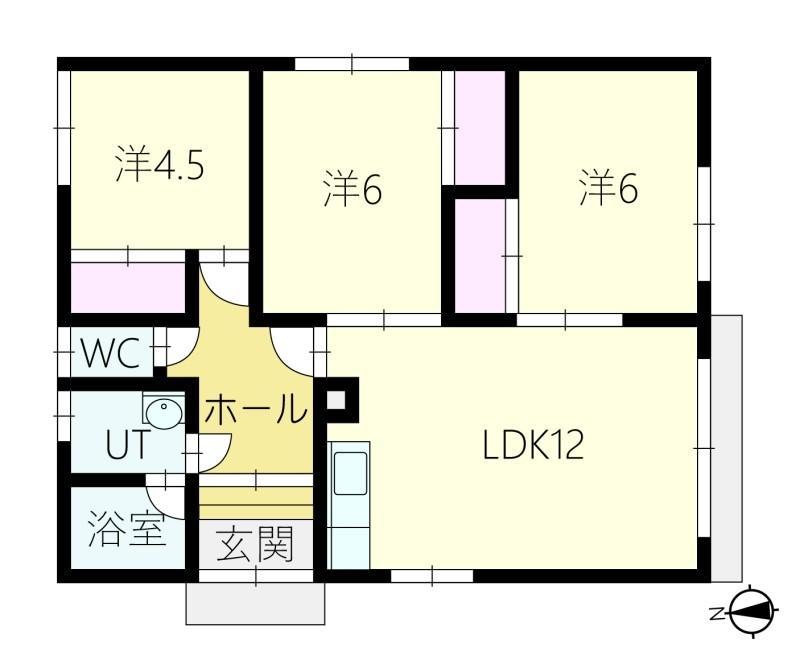 北海道旭川市東光十三条９（一戸建）の賃貸物件の間取り