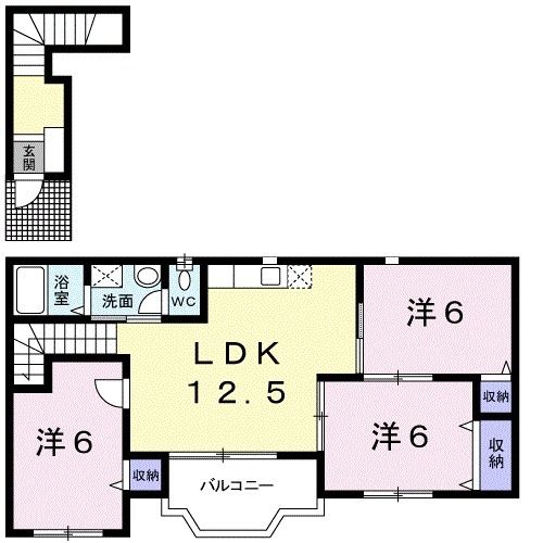 【天理市田町のアパートの間取り】