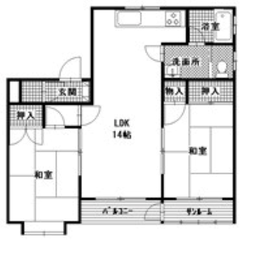 サンプラザ長苗代IIＤの間取り