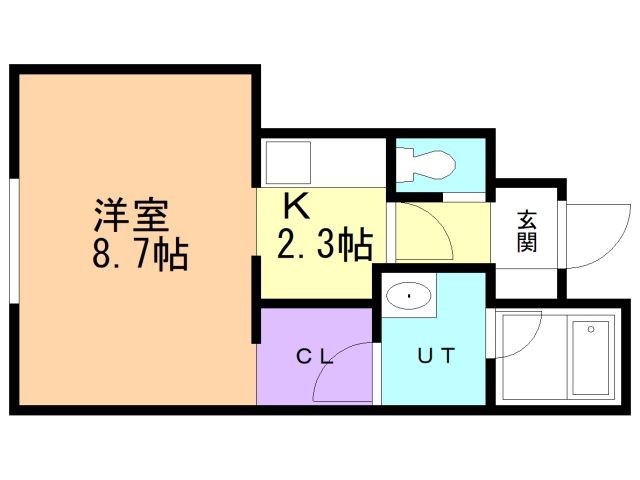 函館市美原のアパートの間取り