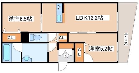 明石市大久保町福田のアパートの間取り