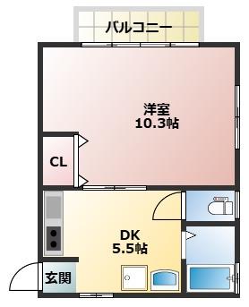 阿久根市　1DKの間取り