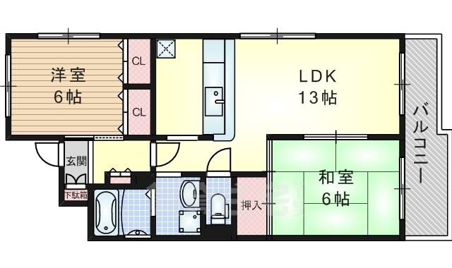 コーポラス吹東の間取り