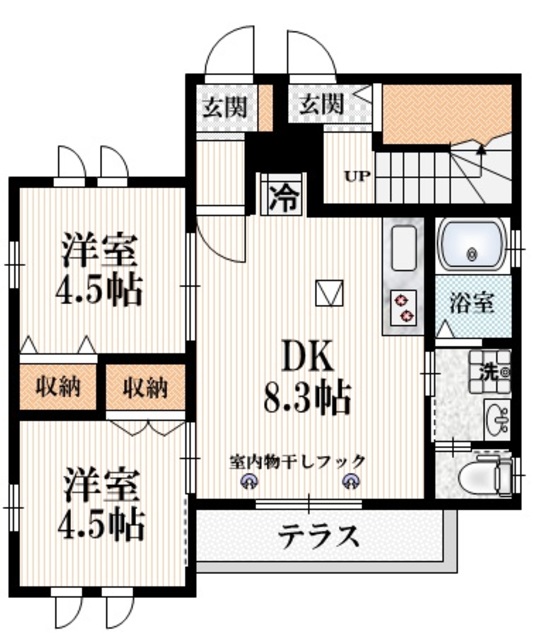 八王子市諏訪町のマンションの間取り