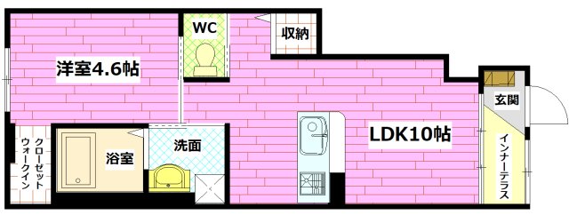 【広島市安芸区中野東のアパートの間取り】