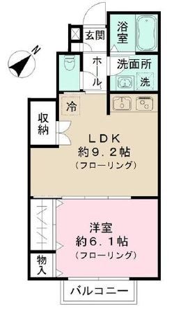 鎌ケ谷市道野辺本町のアパートの間取り