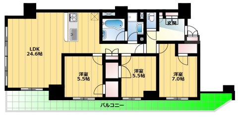 【エンブルタワー七間町の間取り】