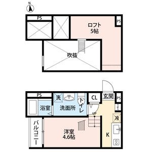 名古屋市瑞穂区浮島町のアパートの間取り