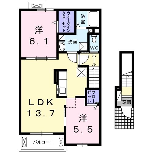 西白河郡西郷村大字小田倉のアパートの間取り