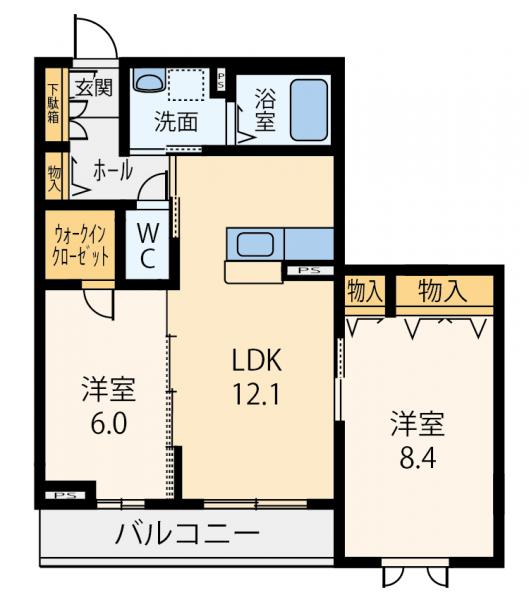 シャーメゾン春風の間取り