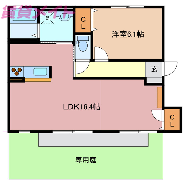 いなべ市員弁町大泉新田のアパートの間取り