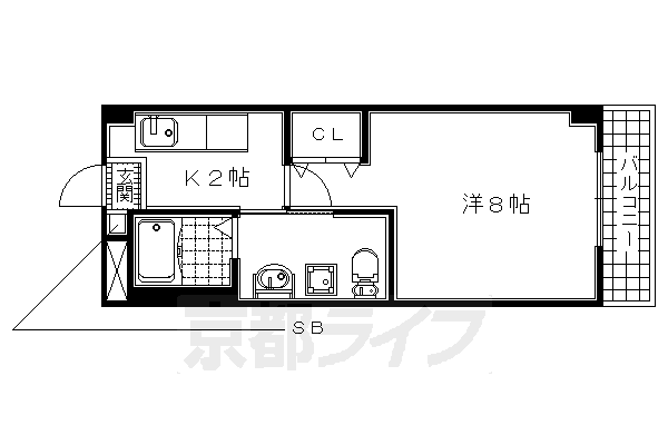 京田辺市三山木中央のマンションの間取り