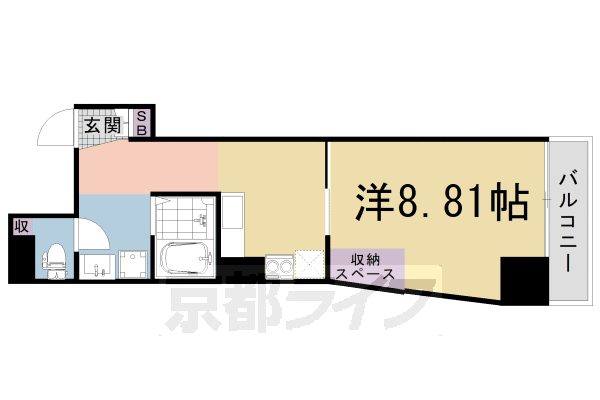 京都市右京区太秦北路町のマンションの間取り