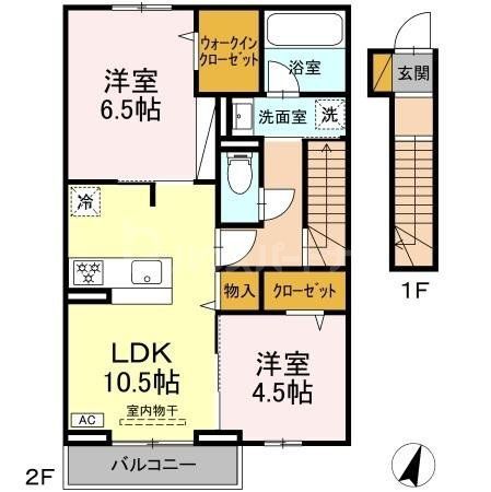 流山市市野谷のアパートの間取り