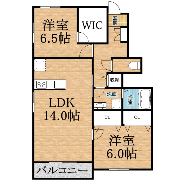 千葉市緑区中西町のアパートの間取り