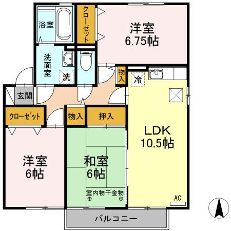 コーポシャトル　A棟の間取り