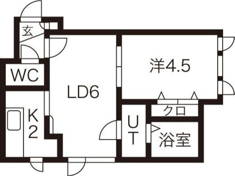 札幌市豊平区美園十一条のアパートの間取り