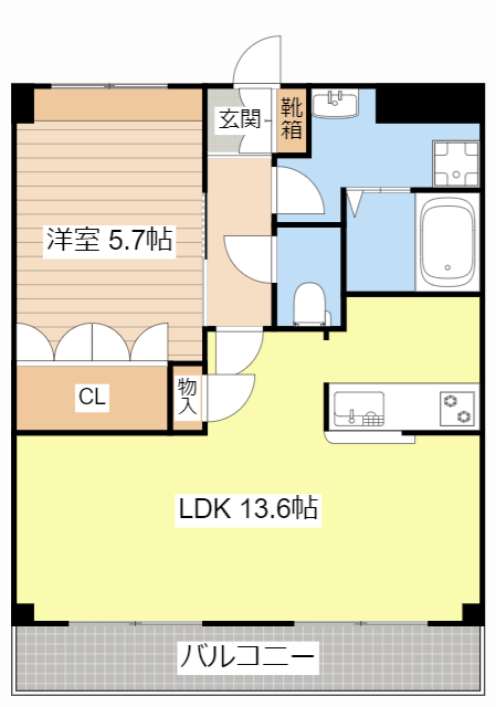 長浜市下坂浜町のマンションの間取り