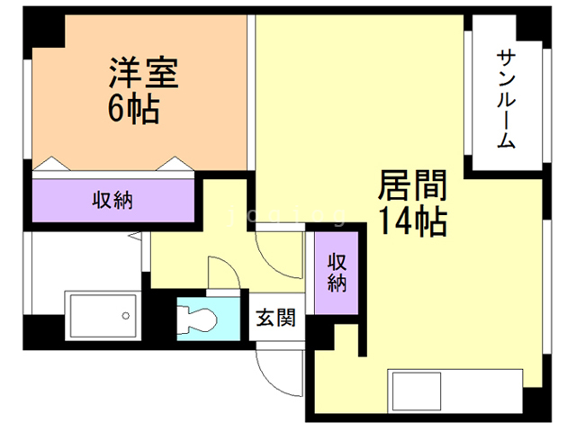 タケダ千富アパートＢ棟の間取り