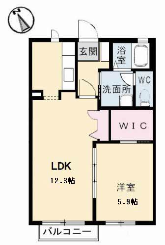 米子市西福原のアパートの間取り