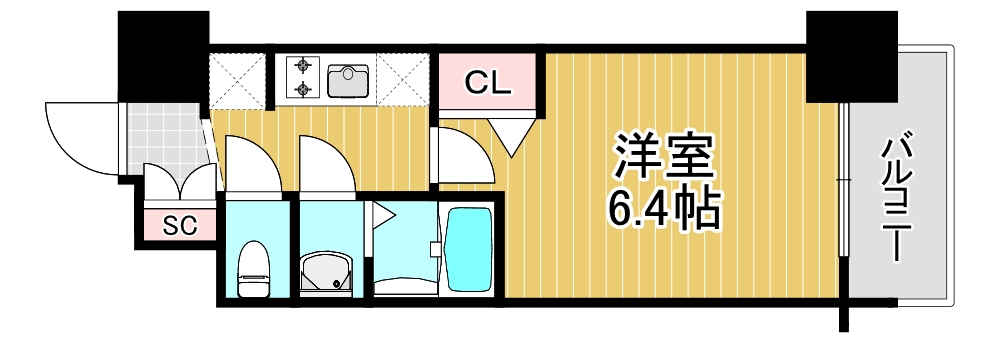 大阪市旭区大宮のマンションの間取り