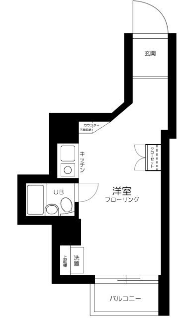 新宿区若松町のマンションの間取り