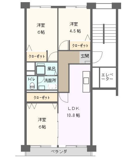 横浜市戸塚区俣野町のマンションの間取り