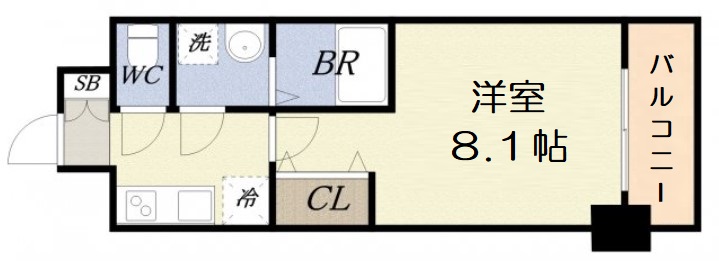 S-RESIDENCE阿波座WESTの間取り写真