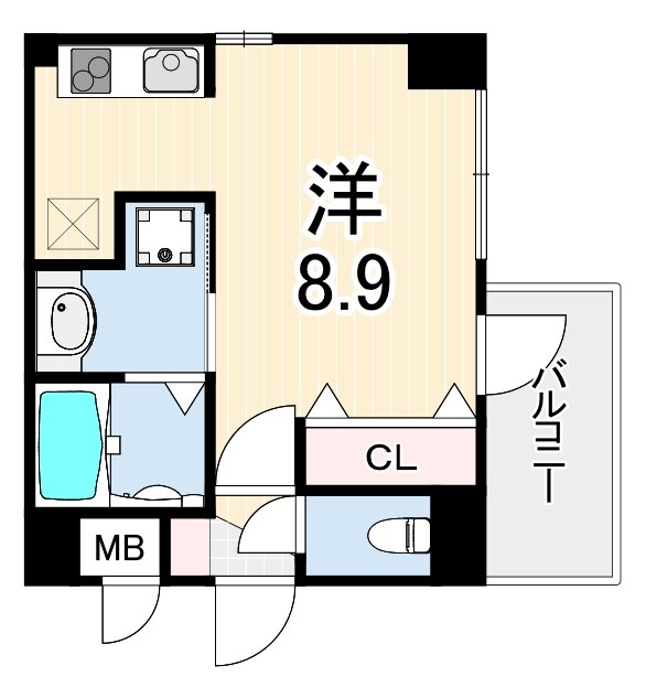 ＪＲ東海道本線 三ノ宮駅 徒歩7分 10階建 築9年の間取り写真