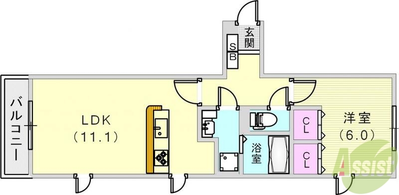 グレイスコート神戸山本通の間取り写真